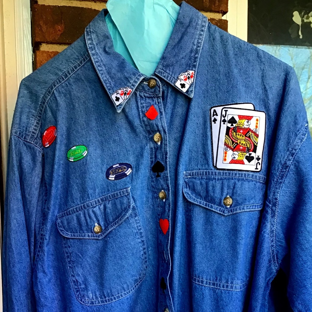 NWOT Vintage Rare Stylish Poker or Gambling Shirt in M